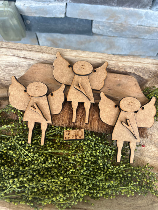 Wonky Angel Character Ornament set (3 pieces ) #340