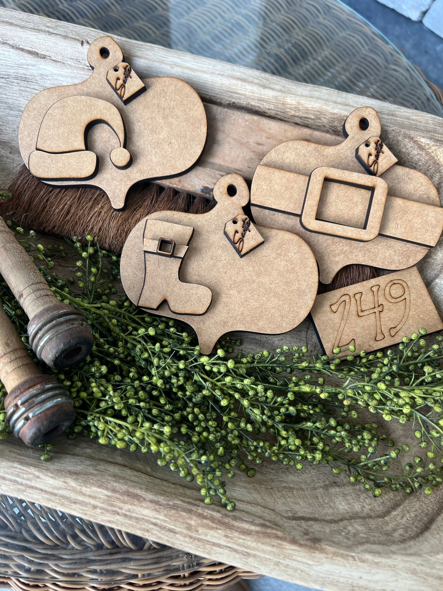 Santa's Closet With Vintage Ornament set (3 pieces ) #349