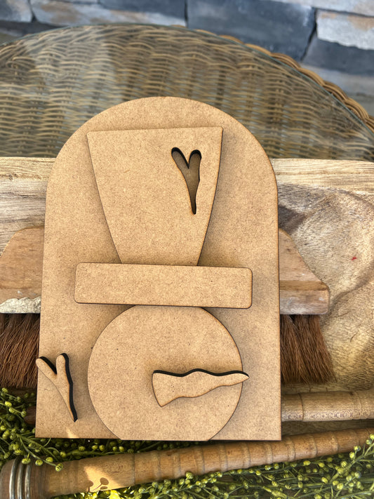 Rustic Snowman With Heart Cutout Hat Frame INSERT ONLY #360