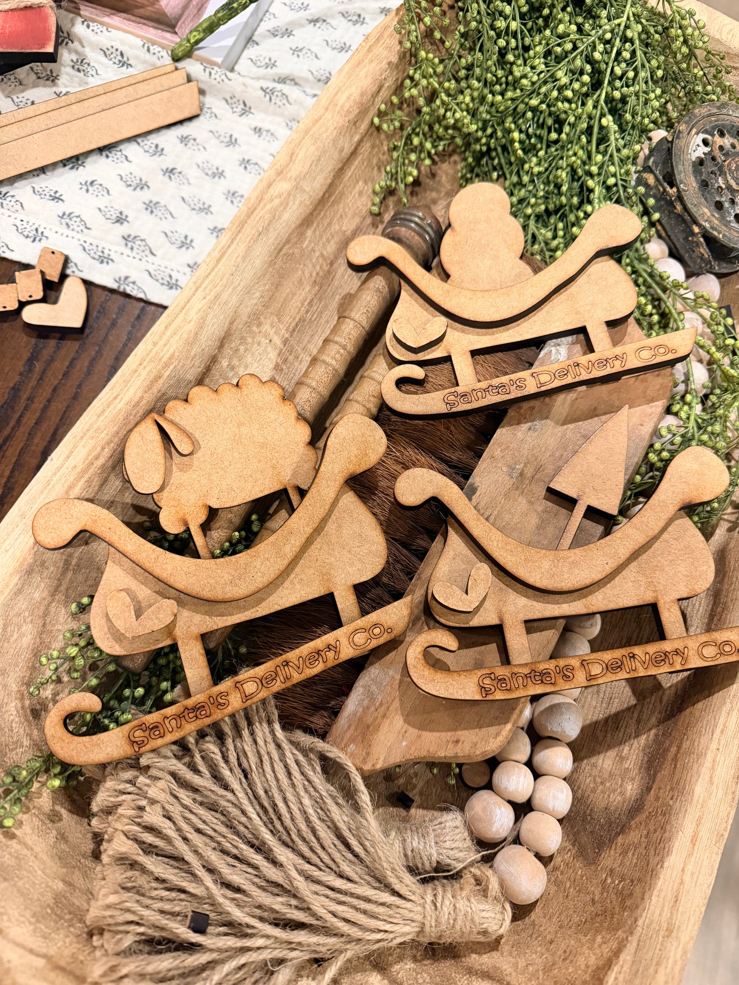 Rustic Vintage Sleigh Ornaments 607