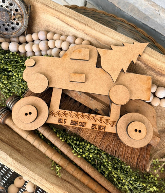 Wonky Vintage Truck with Tree Pull Toy Cart Interchangeable 614