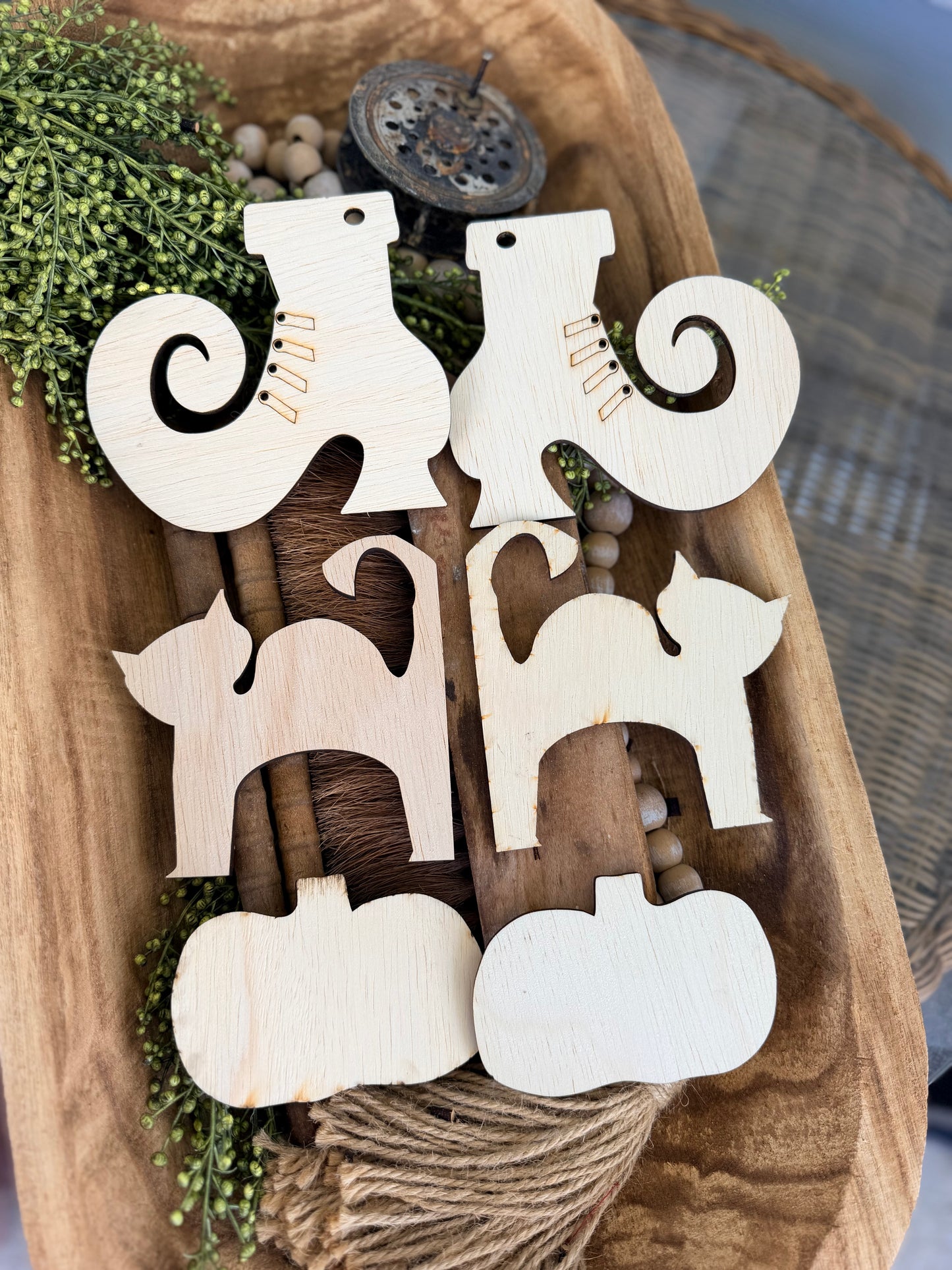 UNFINISHED DOOR HANGER SLIPPER ADD-ON- Wonky Whimsical Ghost Character with Slippers #652