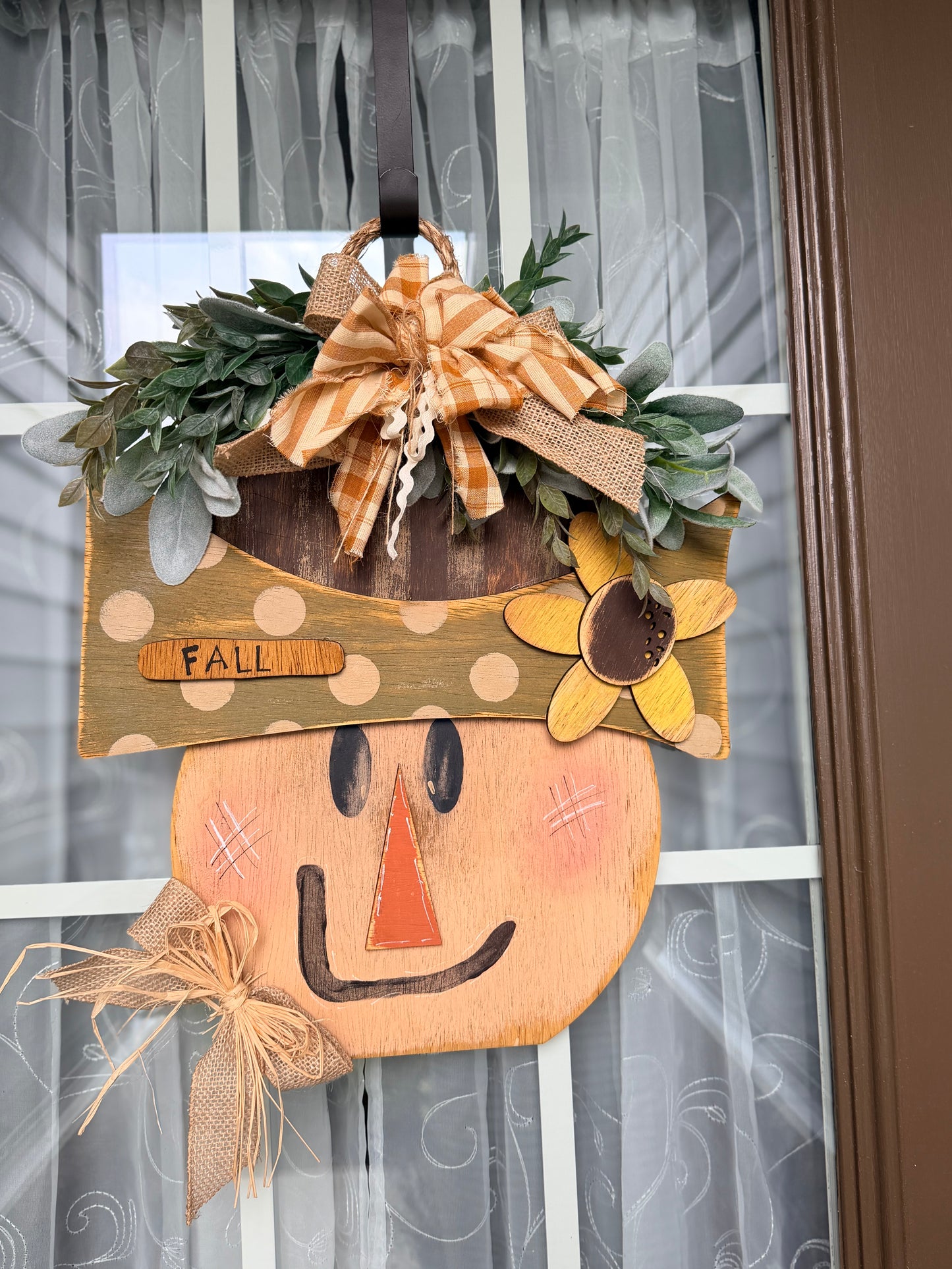 UNFINISHED DOOR HANGER DIY KIT- Wonky Whimsical Scarecrow 672
