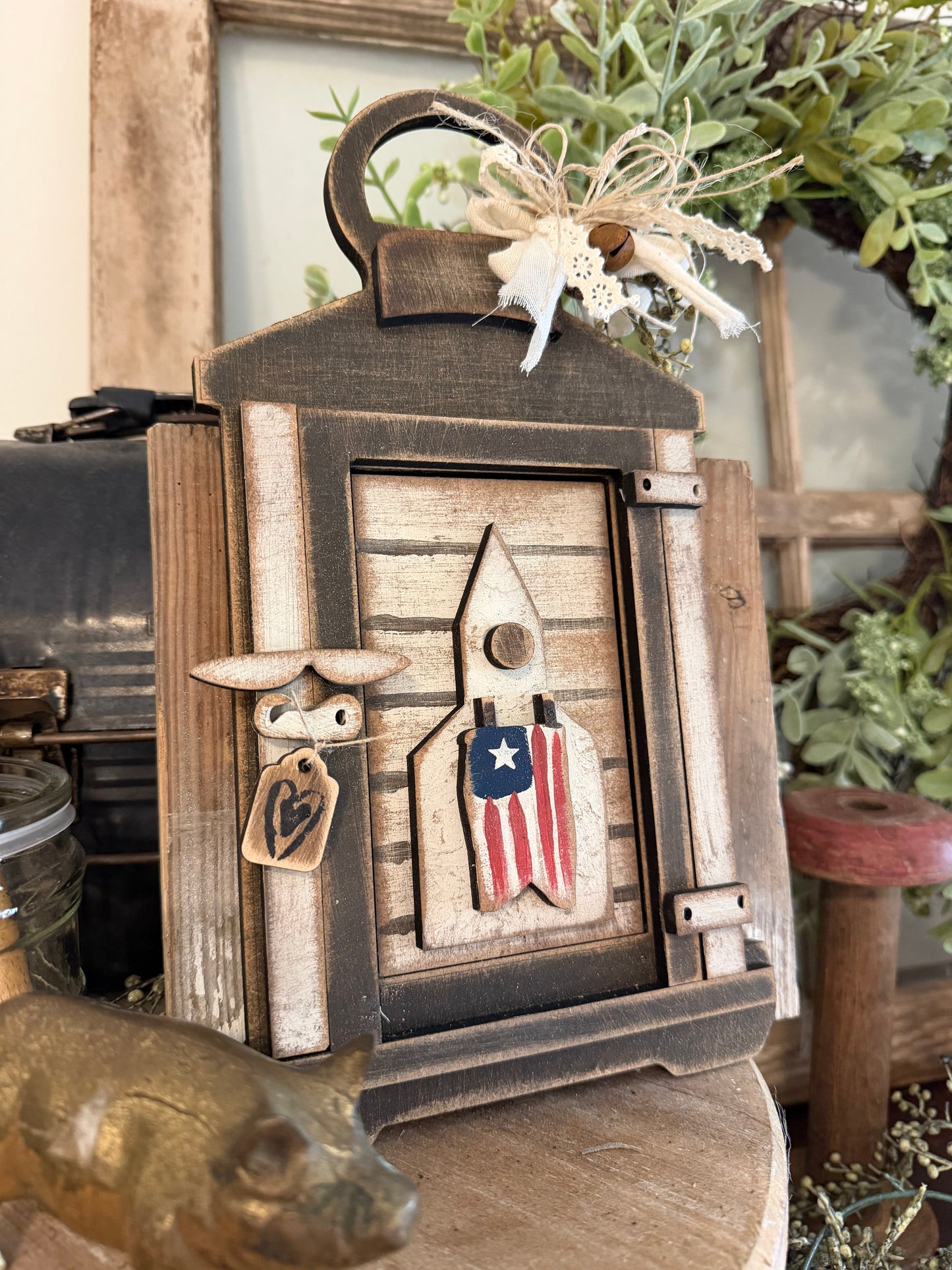 Tattered Church with Flag Insert (Large Interchangeable) #556