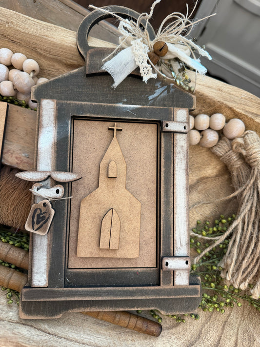 Tattered Lantern church Insert (Large Interchangeable) #551