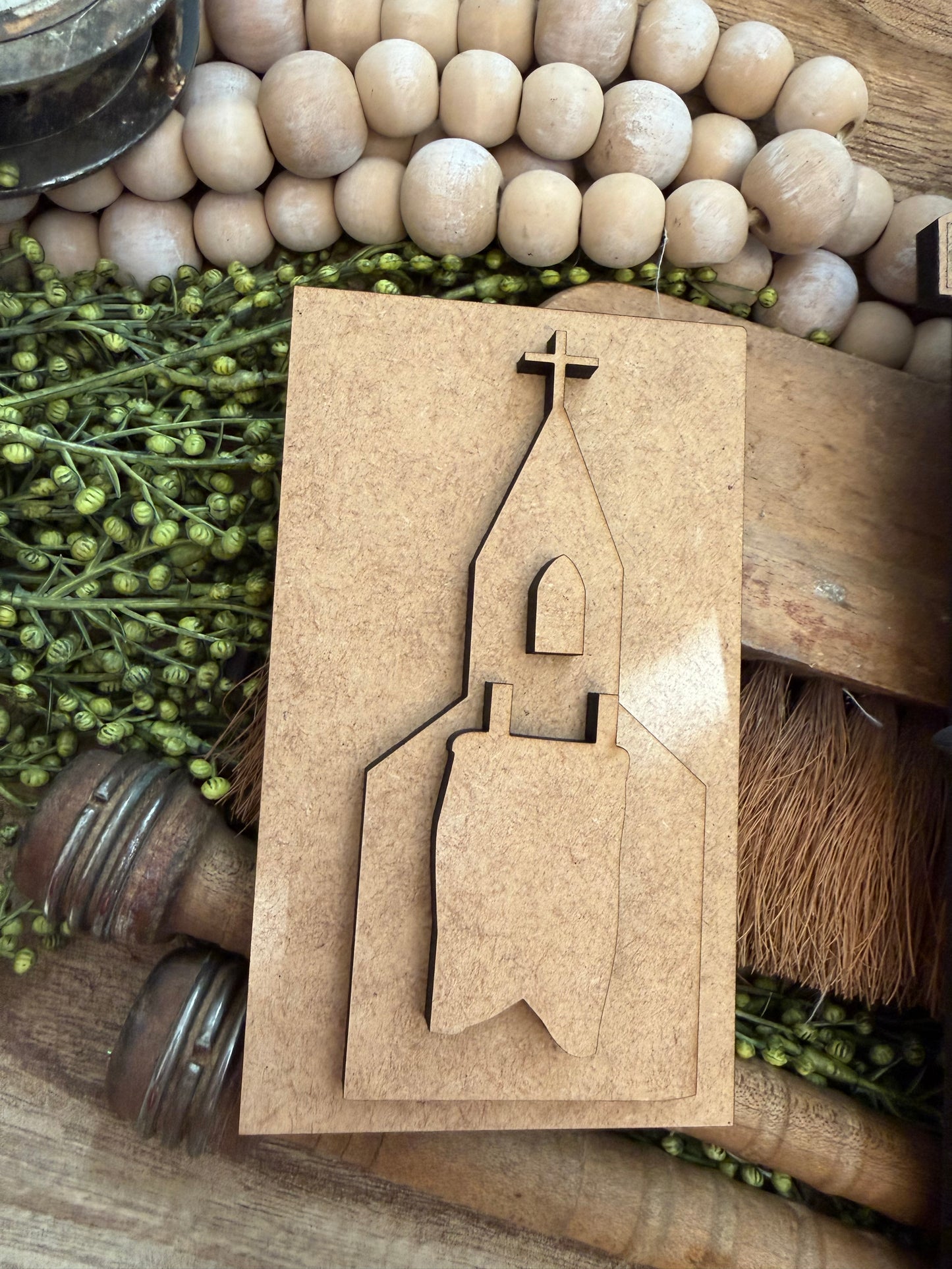 Tattered Church with Flag Insert (Large Interchangeable) #556