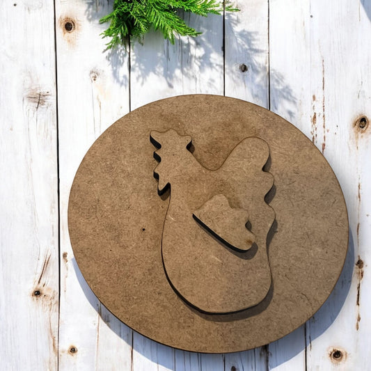 Country Rooster-A Interchangeable Insert ONLY-(Tabletop Spindle Frame)