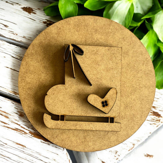 Whimsical Ice Skate- A Interchangeable Insert ONLY-(Tabletop Spindle Frame)