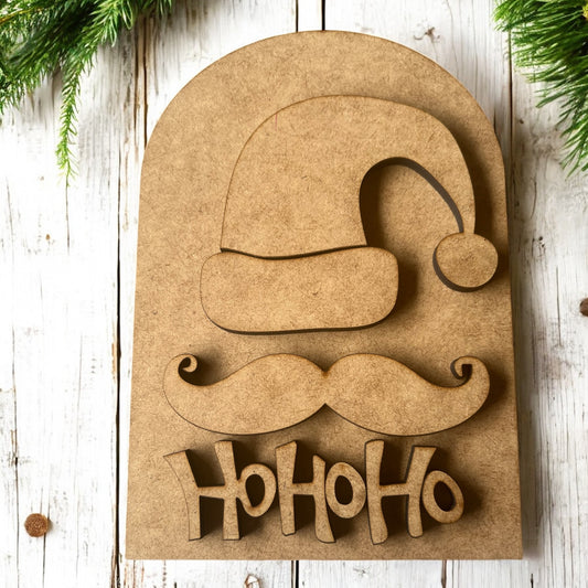 HoHoHo Santa Hat and Stash-Double layer Oval Interchangeable Frame-INSERT ONLY