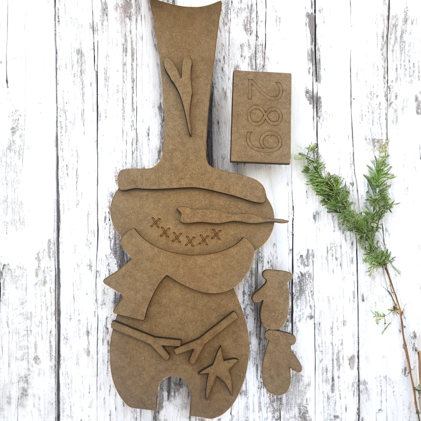 Rustic Vintage Snowman with Scarf and Tall Hat Character DIY # 289