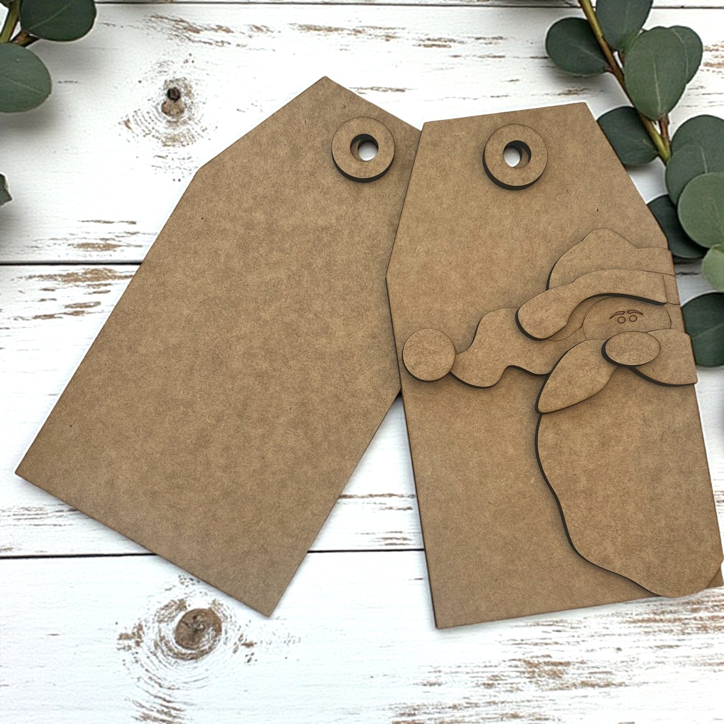 Rustic Vintage Santa DIY Tag Set #302