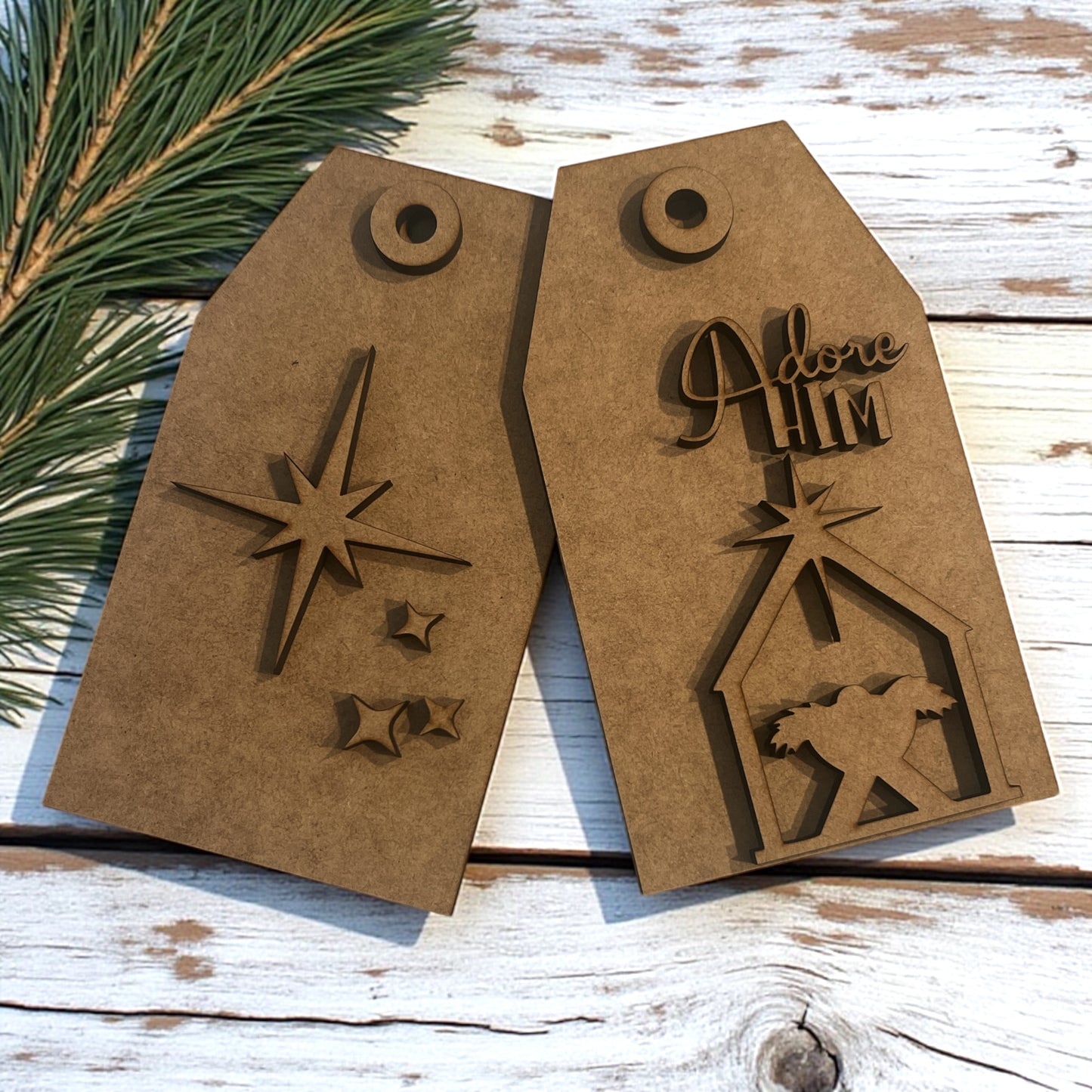 Adore Him Nativity Tag DIY Set #291 SMALL (4.5” x 7.9”)