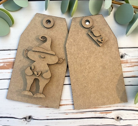 Tattered and Jumbled Whimsical Wonky Holiday Elf Large Tag Set #308