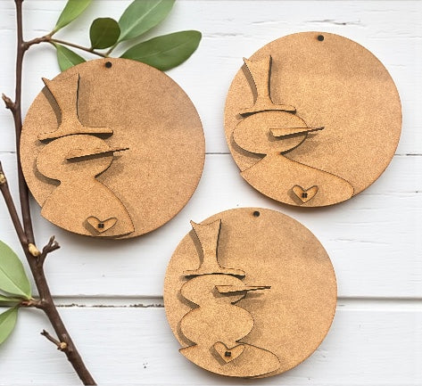 Rustic Round Snowman Ornament Set (3 pc) #315