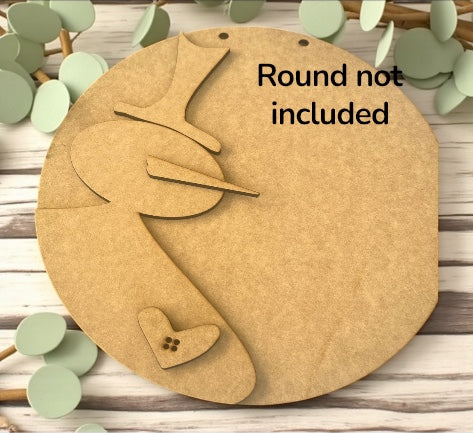 Rustic Snowman with hat B ONLY FOR 15” Round #317