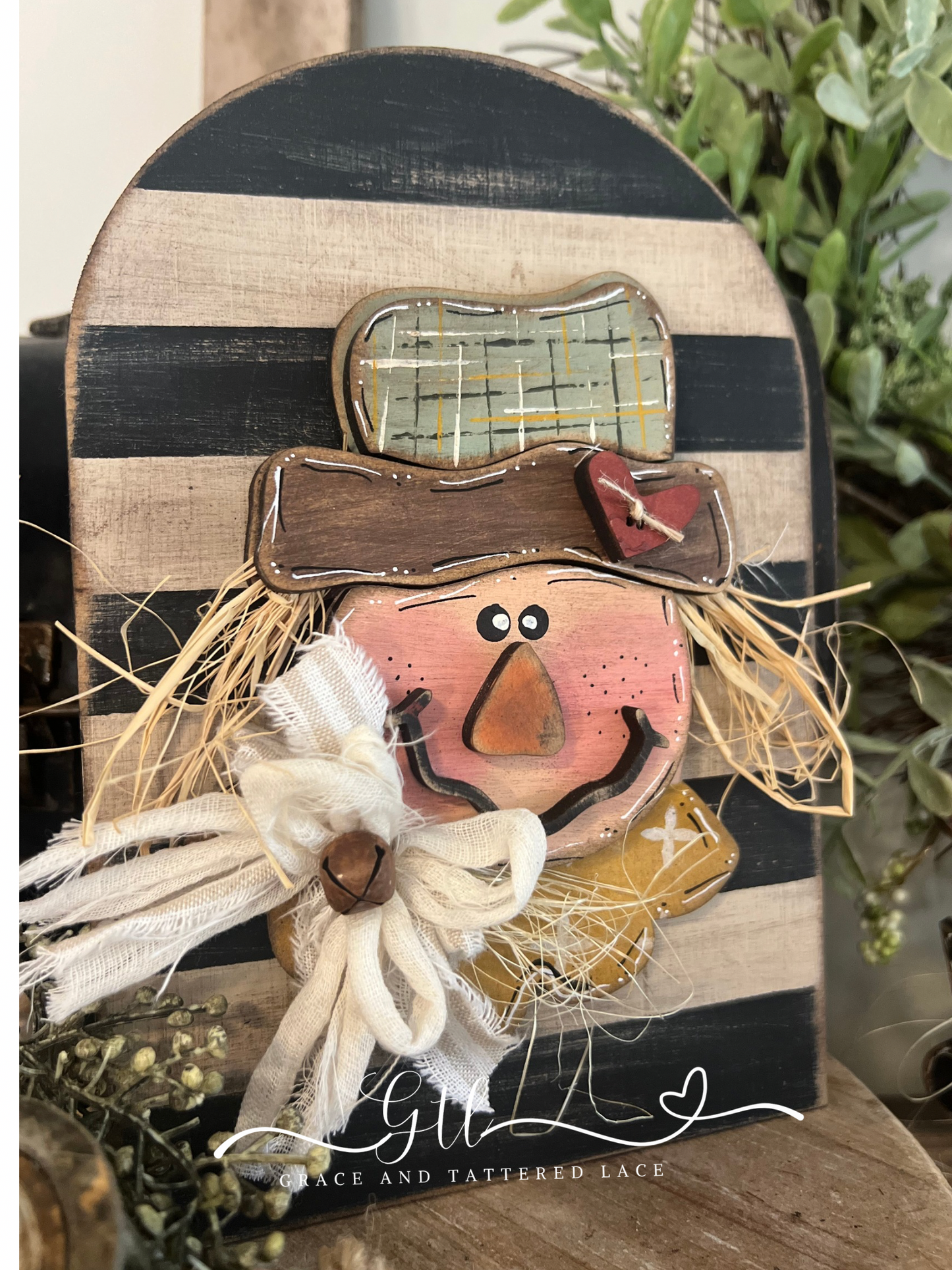 Wonky Scarecrow with Wonky Sunflower #226 Double Layer Oval Frame INSERT ONLY