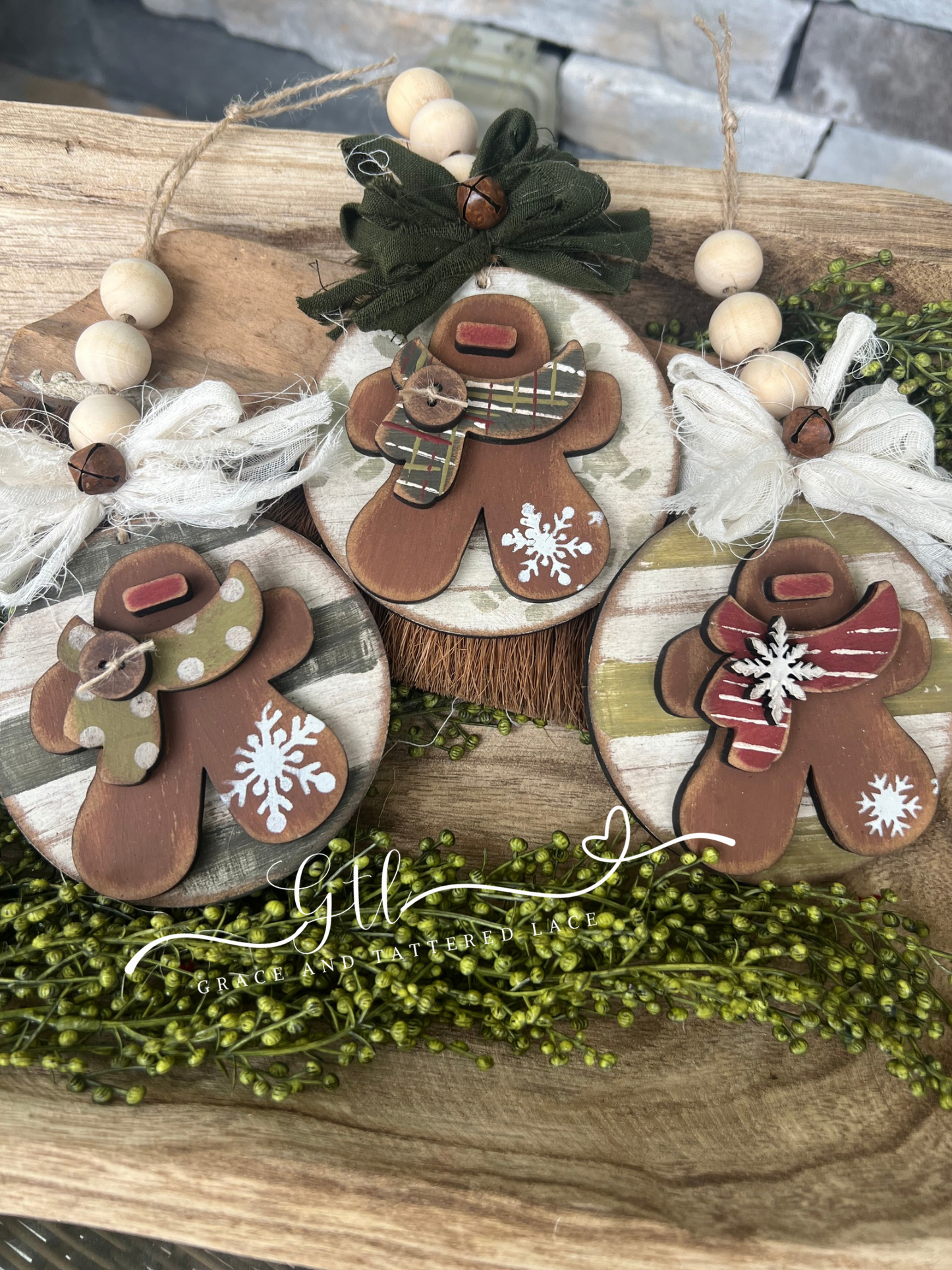 Gingie w/ Scarf Ornament Set (3 pieces) #325