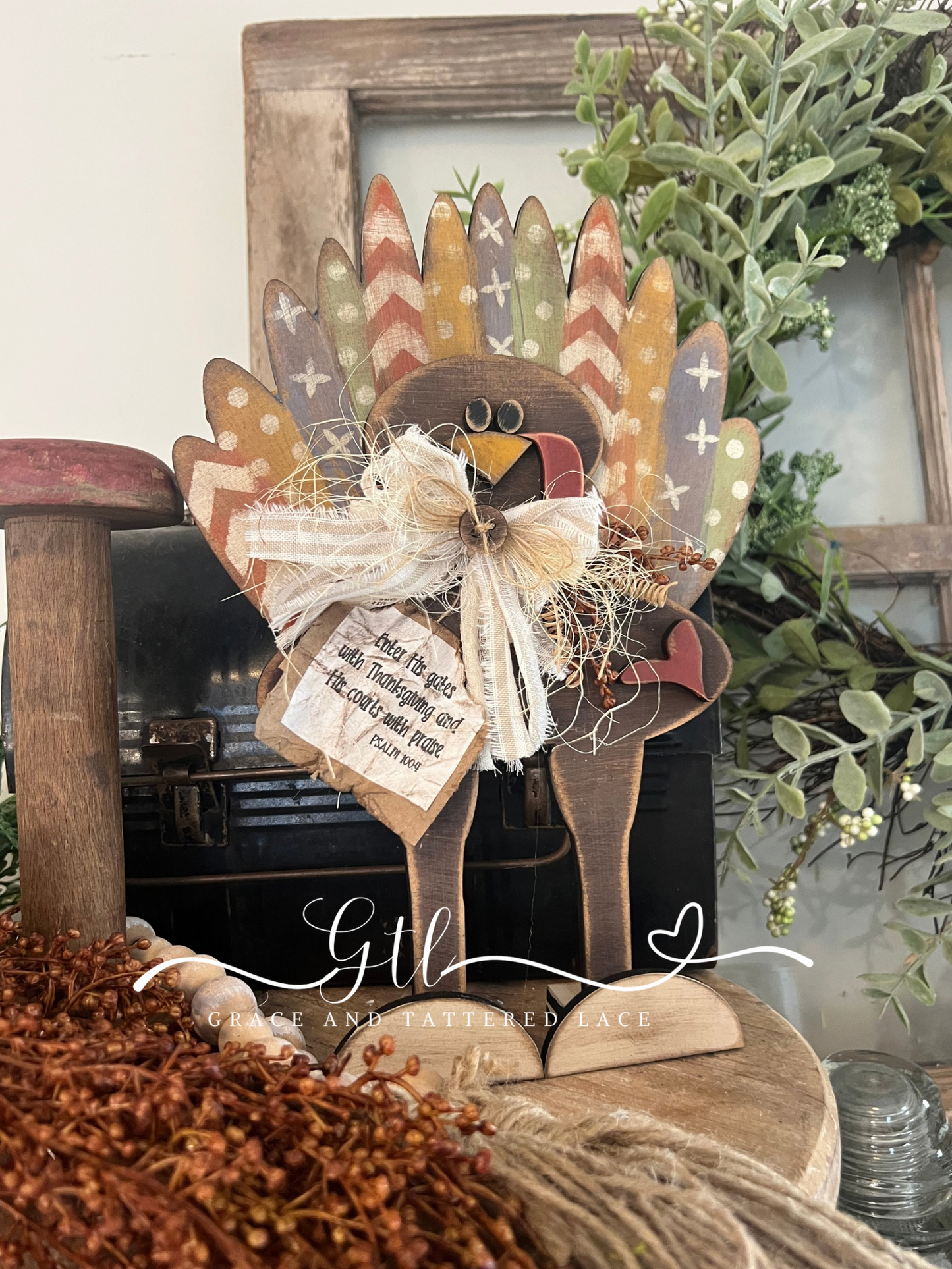 Whimsical Turkey with Wonky Round Feathers Character #309