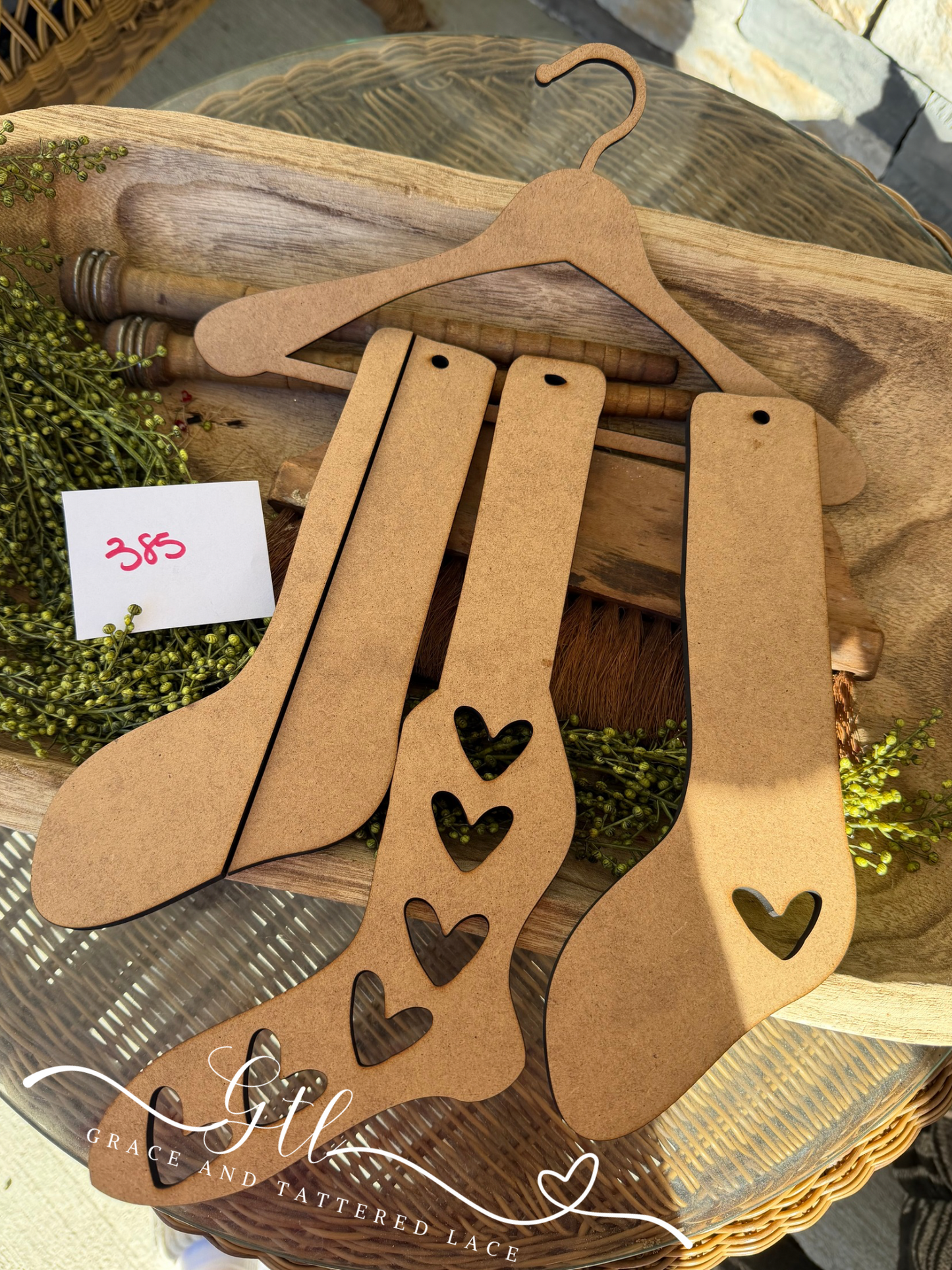 Sock Stretcher Hearts with Hanger SET A 385