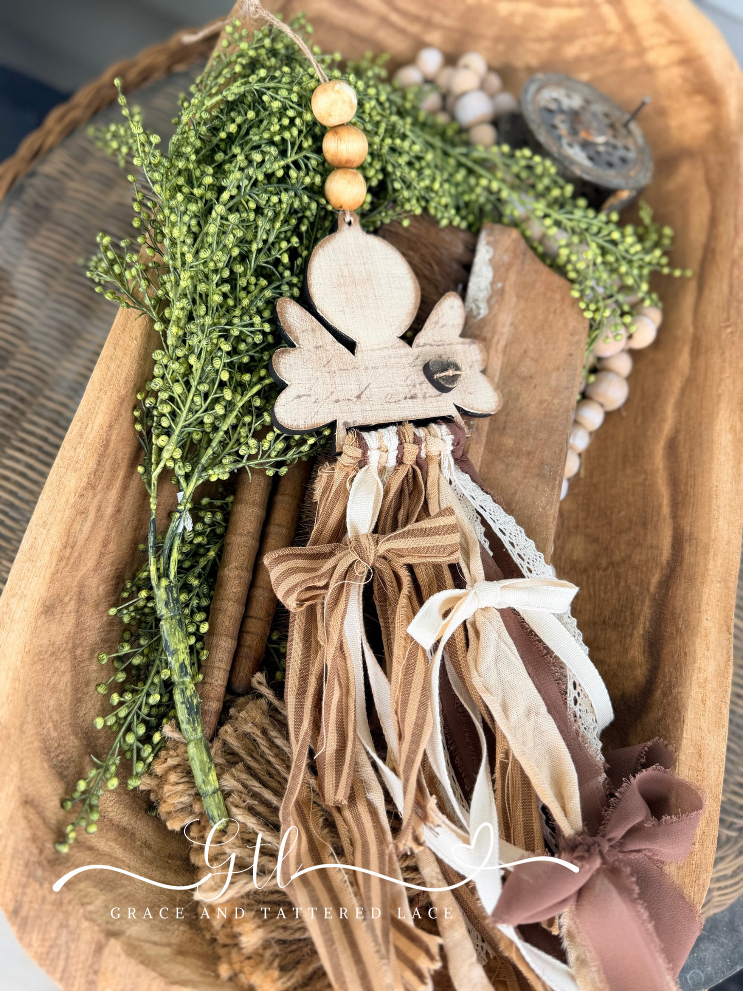 Tattered Tassel Angel Ornament 698