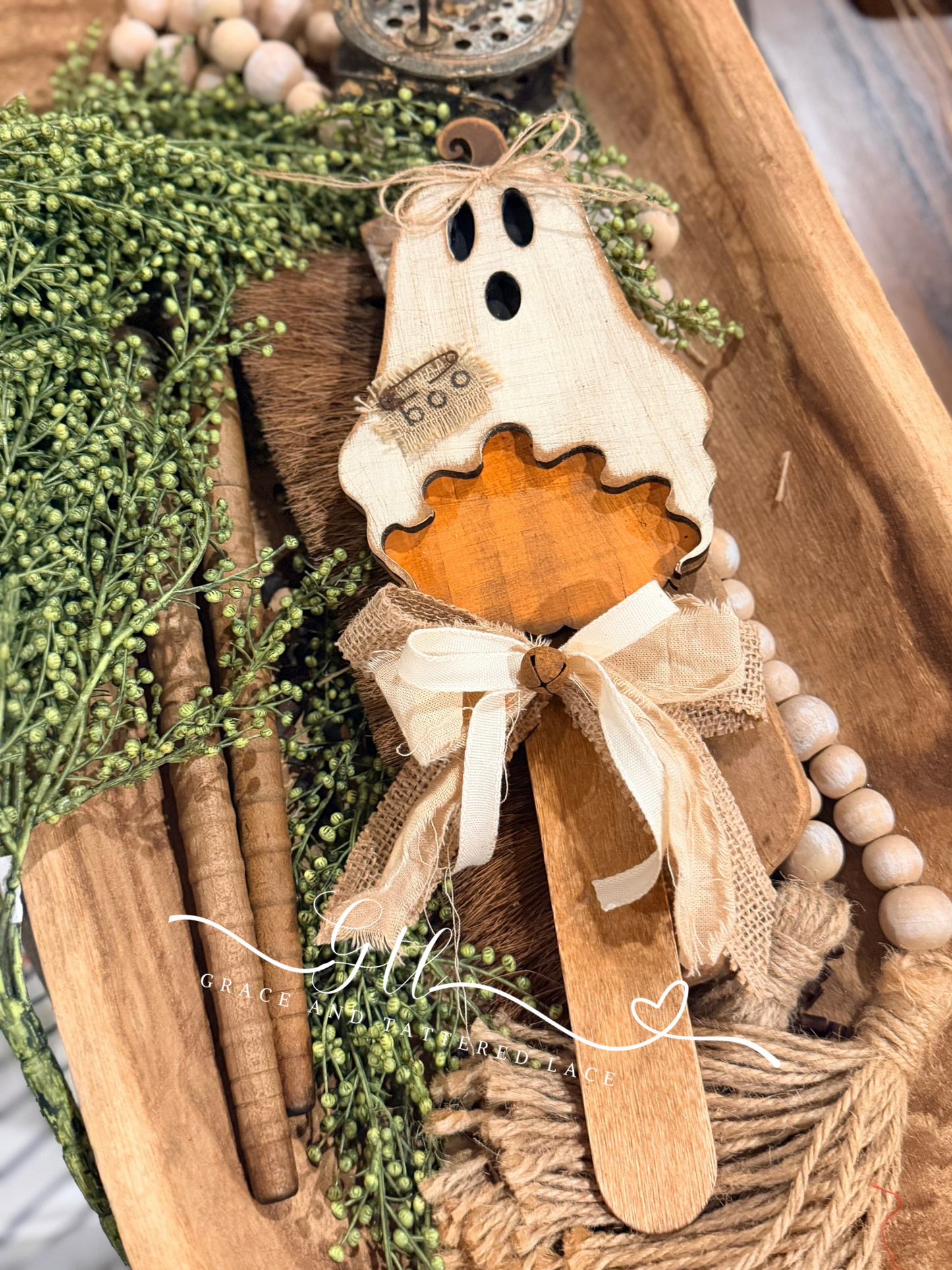 Wonky Pumpkin Ghost Dough Bowl Filler DIY Kit 731