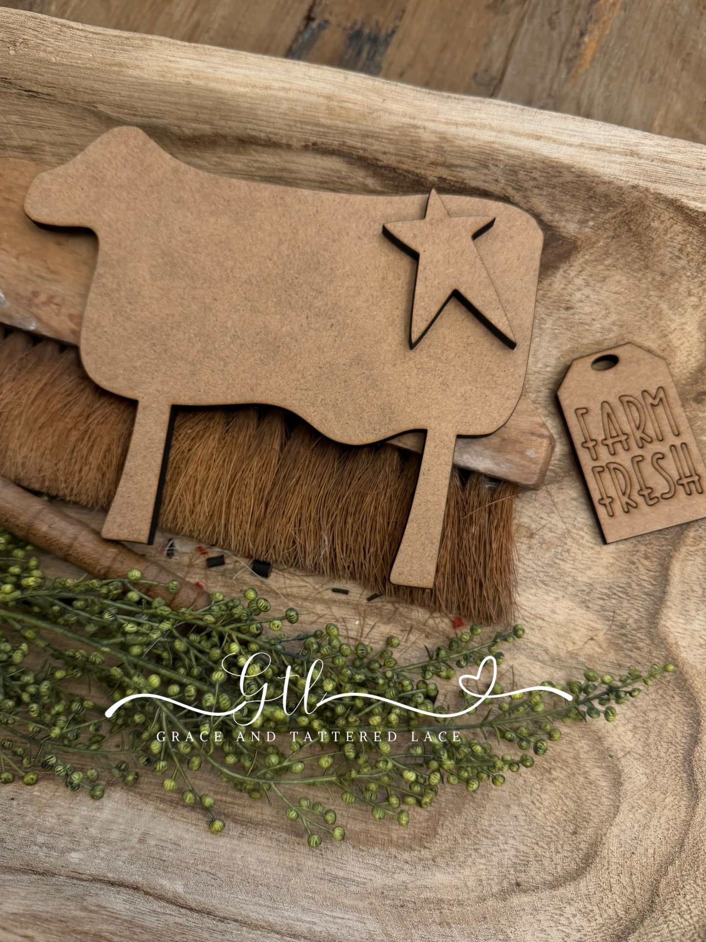 Cow Insert and Farm Fresh Tag ONLY #444