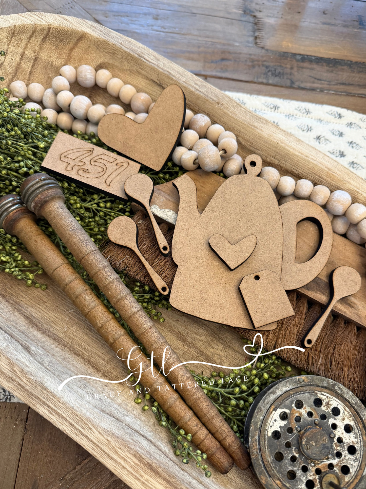 Rustic Coffee Pot Dough Bowl Fillers #451