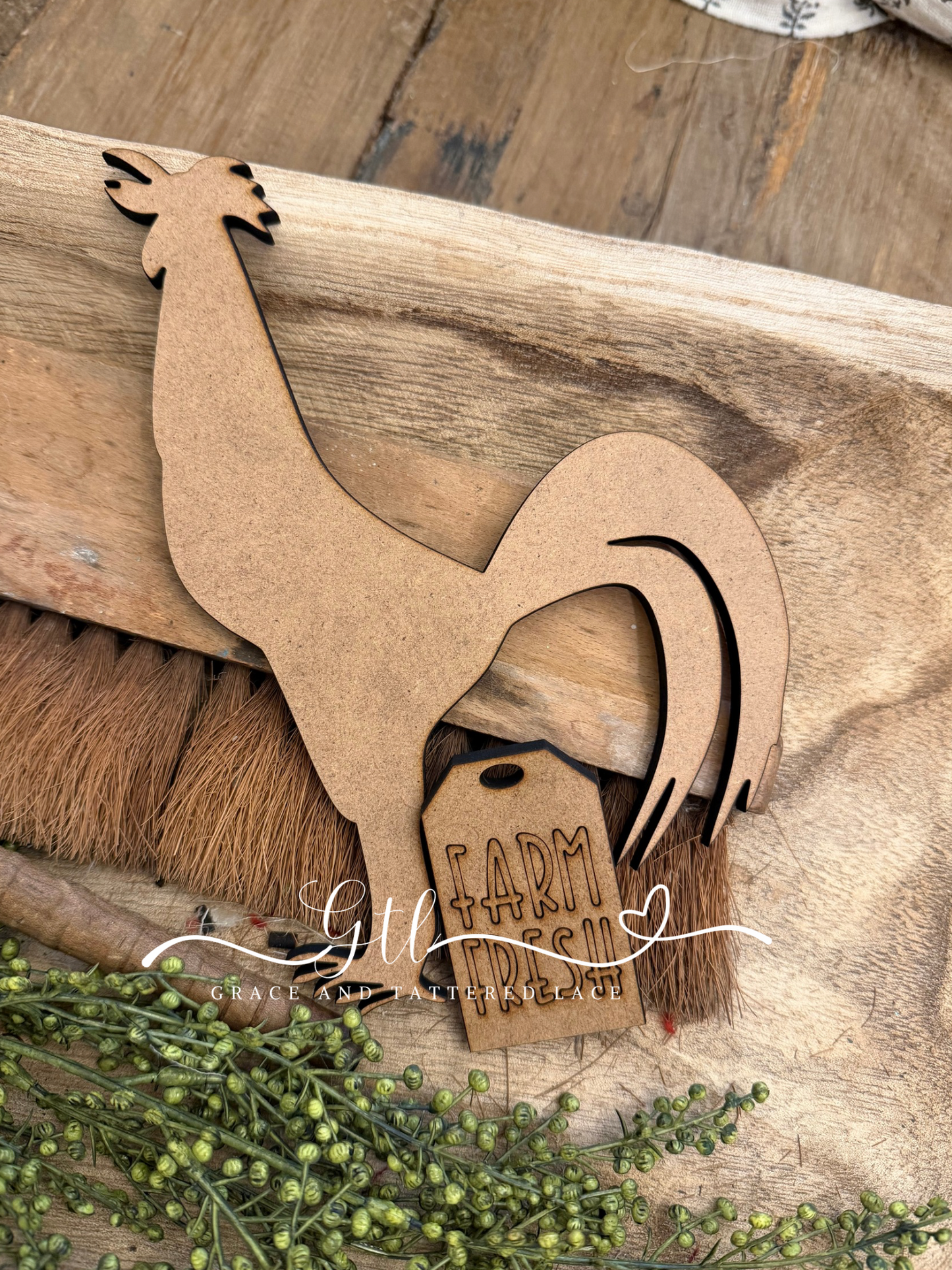 Rooster Insert and Farm Fresh Tag ONLY #445