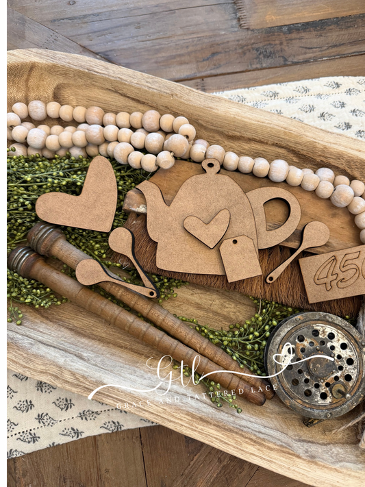 Rustic Tea Pot Dough Bowl Fillers #450