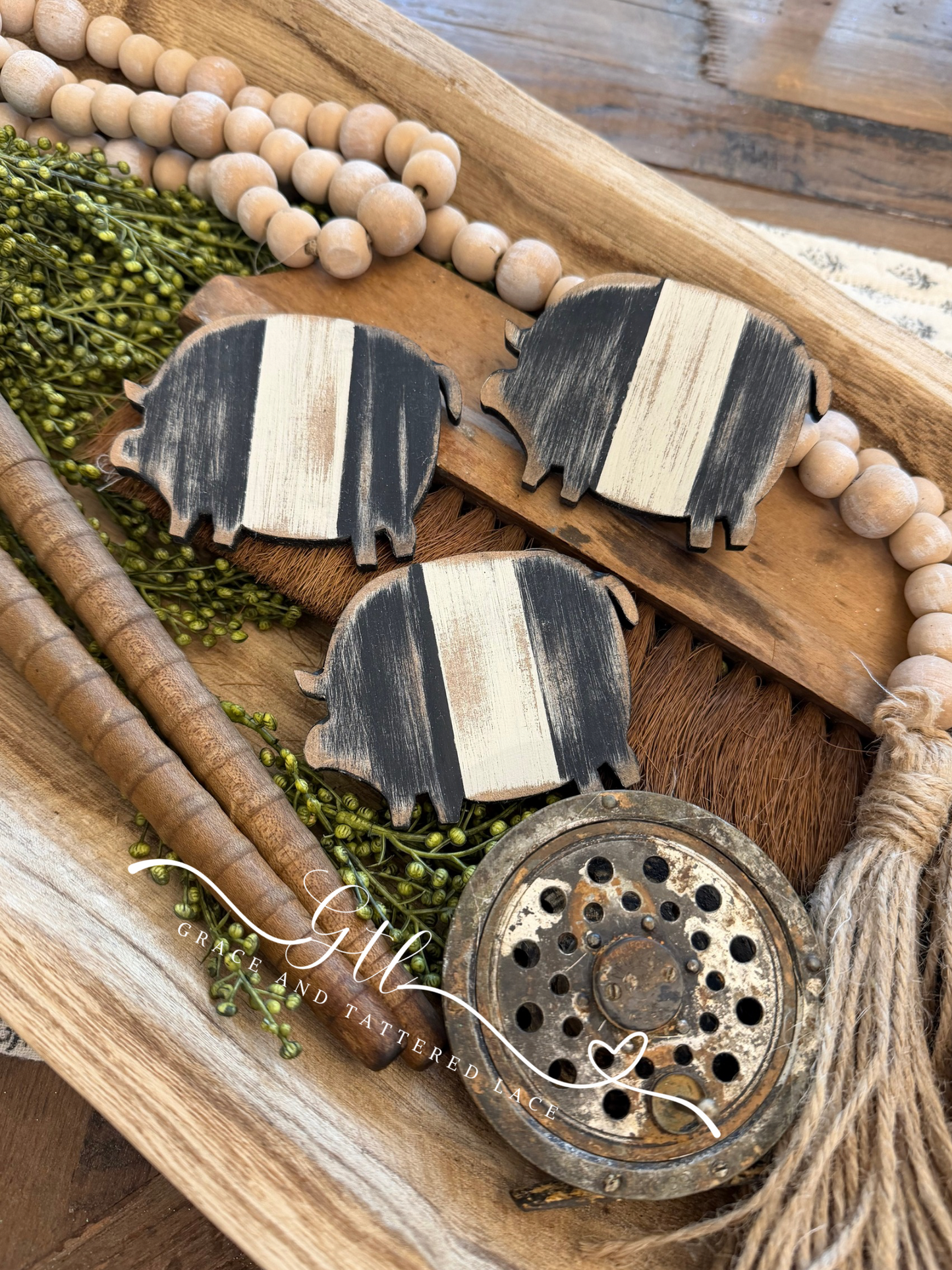 Rustic Pot Belly Pig Dough Bowl Fillers #449