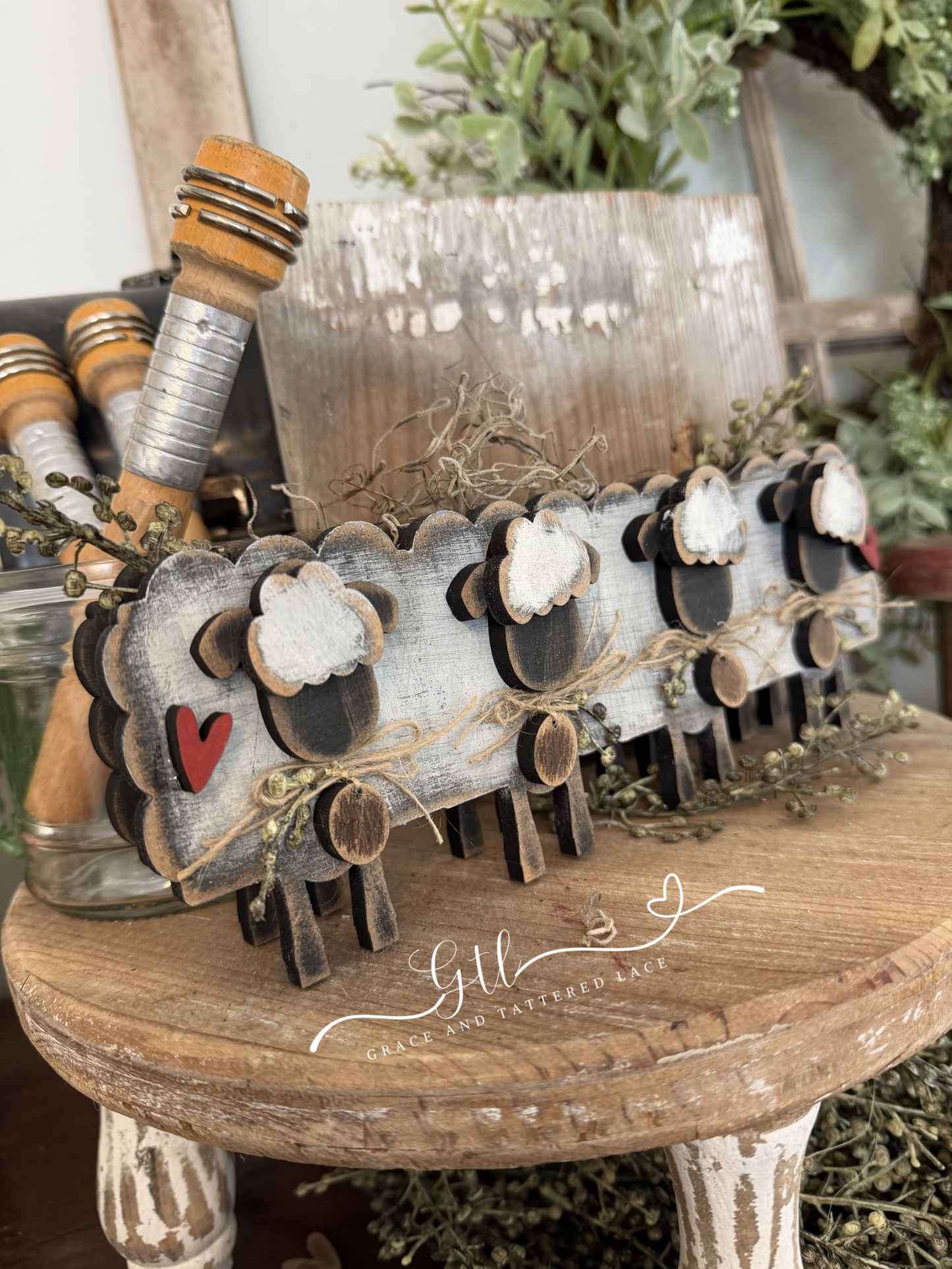 Farmhouse Sheep Planter #537