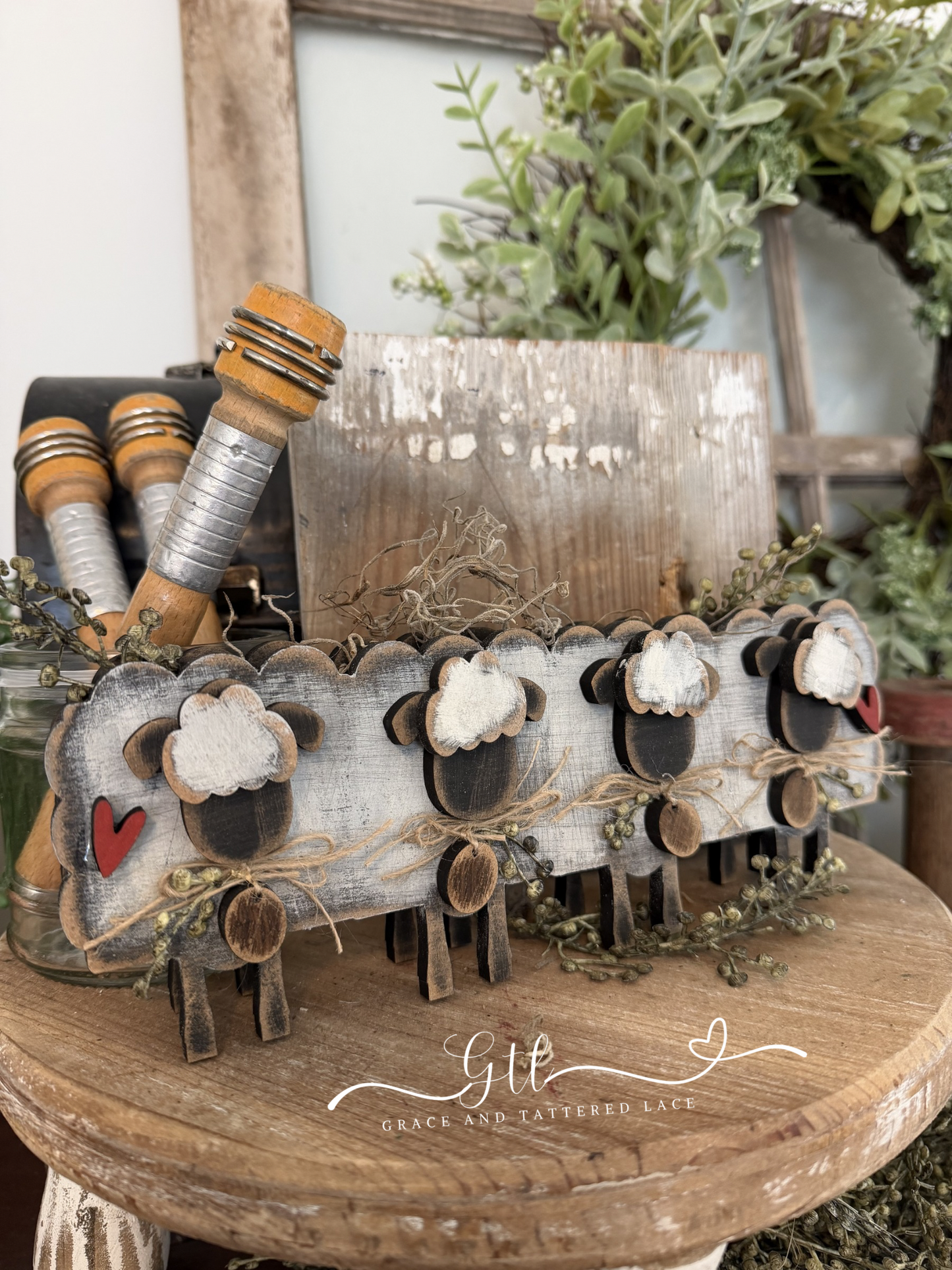 Farmhouse Sheep Planter #537