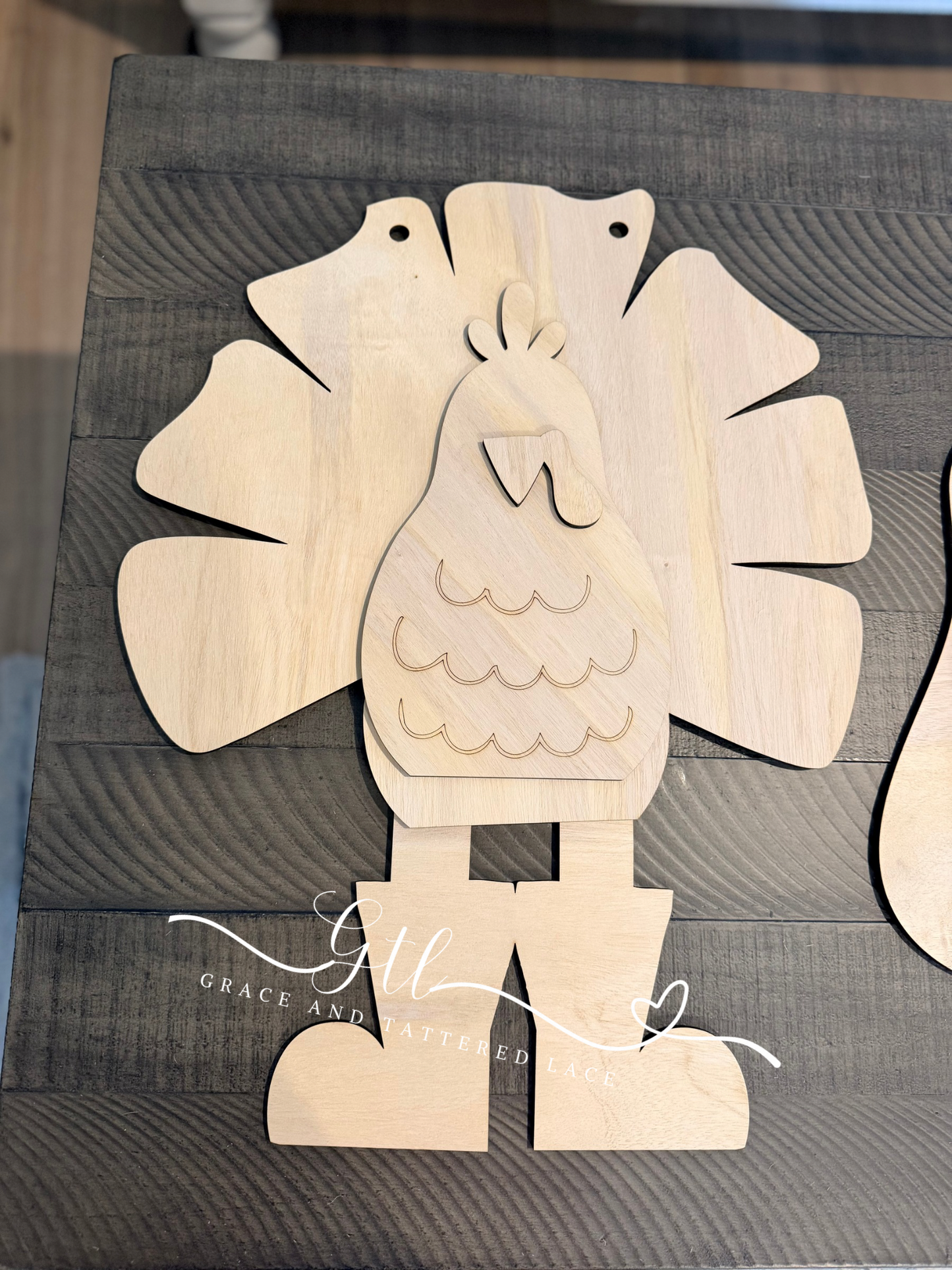 Wonky Whimsical Turkey with Boots Door Hanger DIY Kit 740