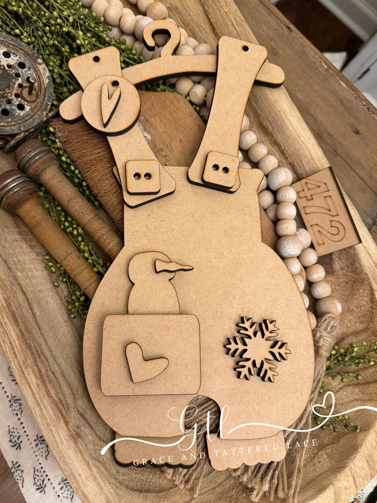 Winter Snowman Overalls DIY Kit #472