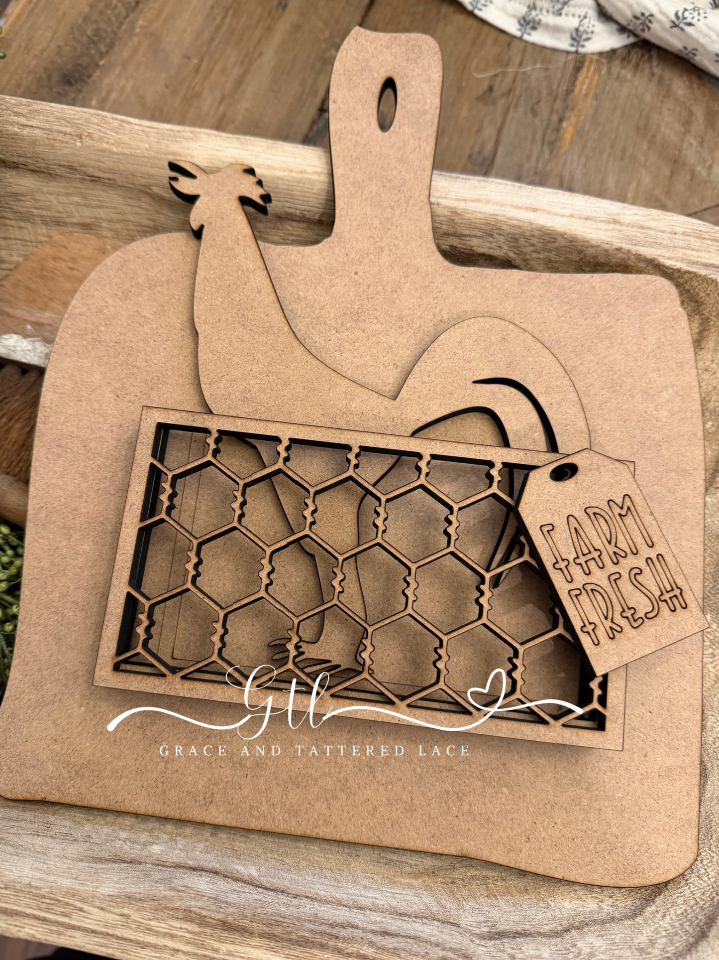 Rooster Insert and Farm Fresh Tag ONLY #445