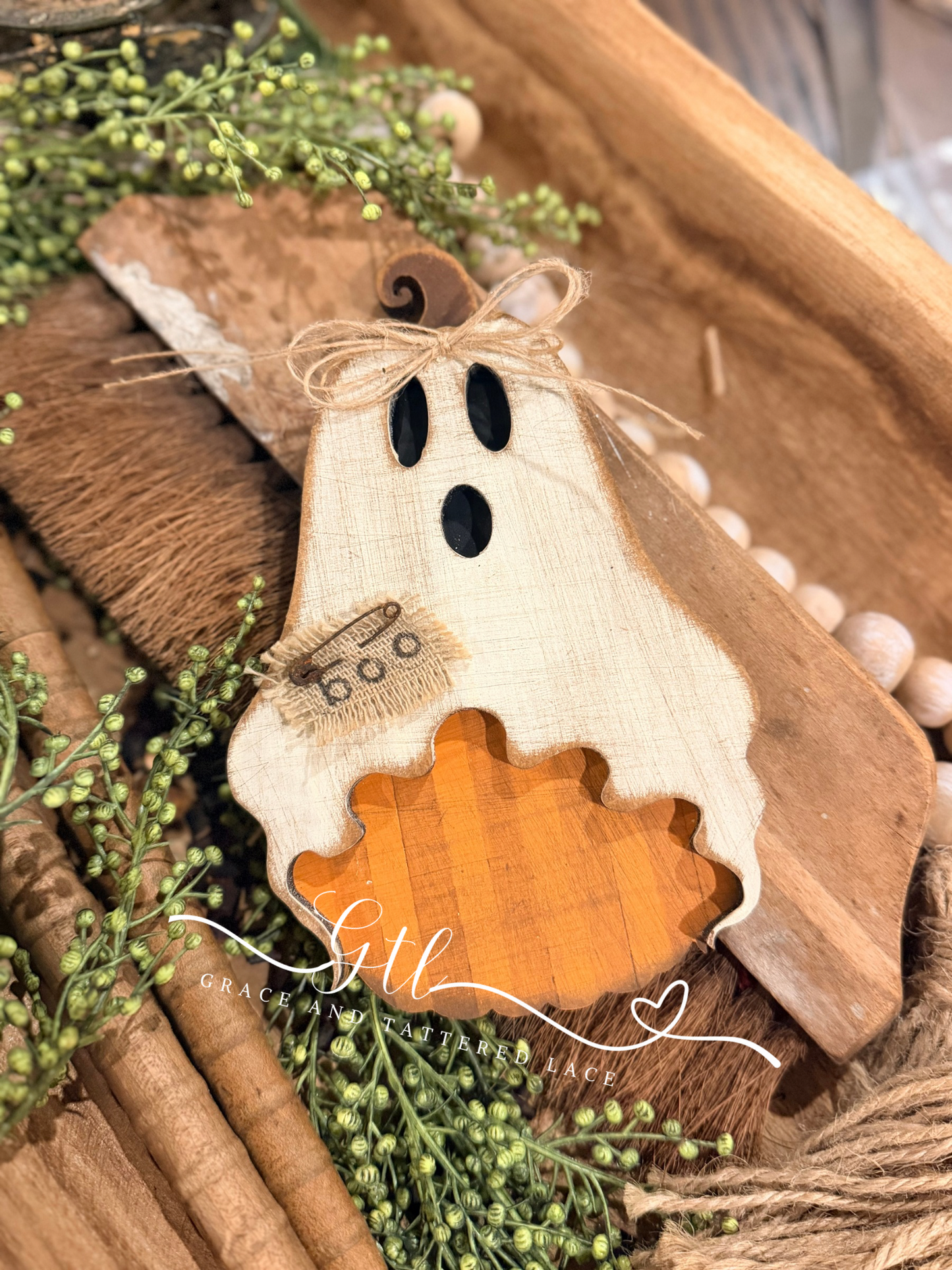 Wonky Pumpkin Ghost Dough Bowl Filler DIY Kit 731