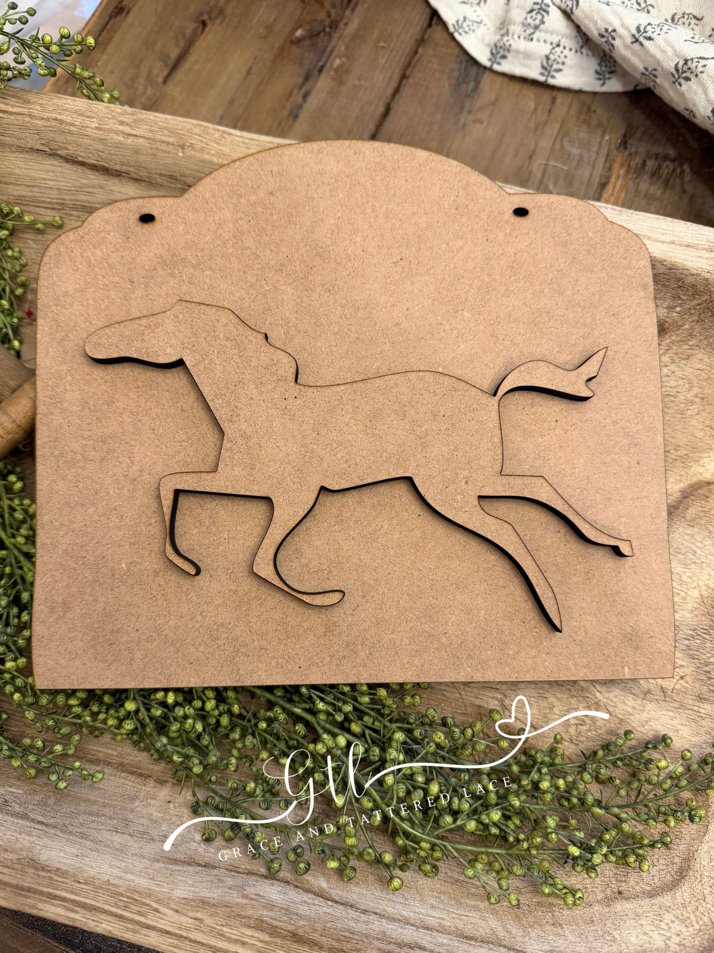 Vintage Rustic Horse with Vintage Board Hanger #424