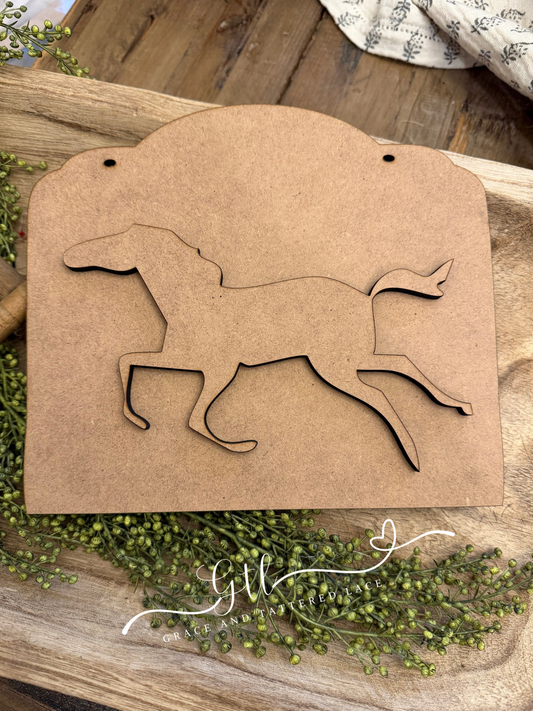 Vintage Rustic Horse with Vintage Board Hanger #424