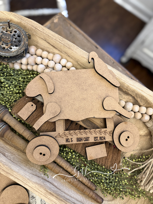 Prim Sheep ATTACHMENT for the Pull Toy Cart Interchangeable #539B