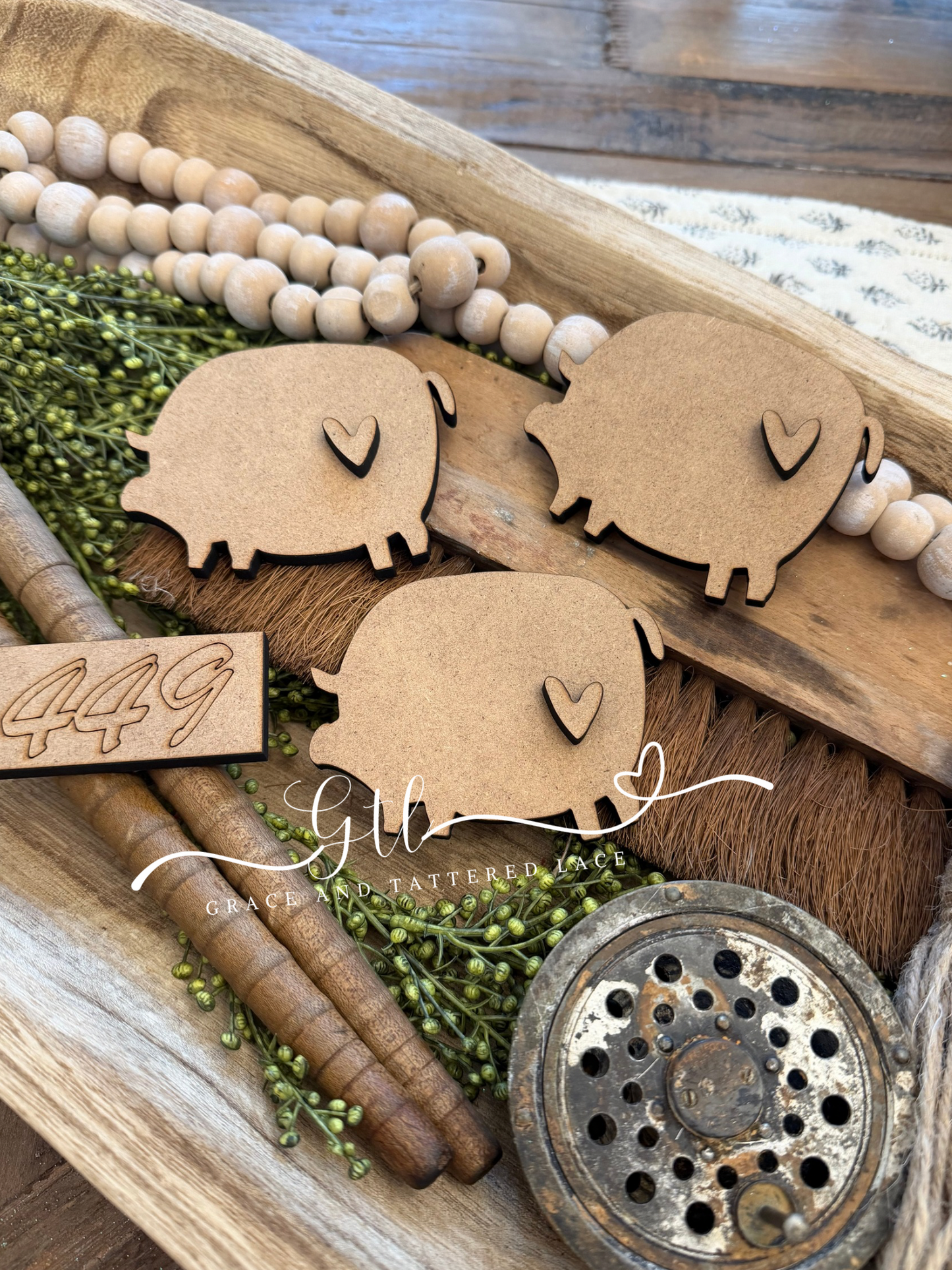 Rustic Pot Belly Pig Dough Bowl Fillers #449