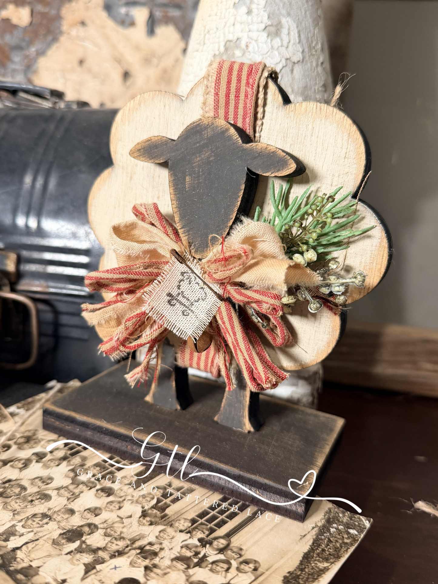 Wonky Scrapwood Rustic Sheep #575
