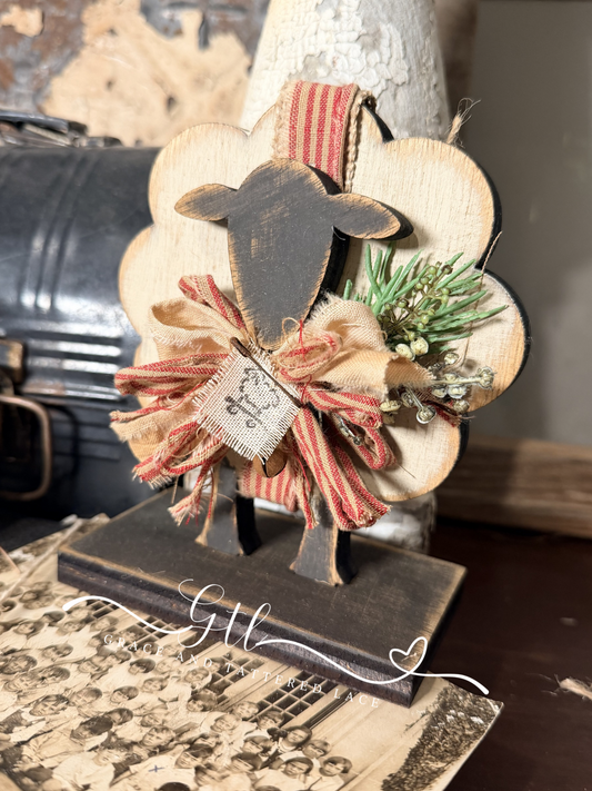 Wonky Scrapwood Rustic Sheep #575