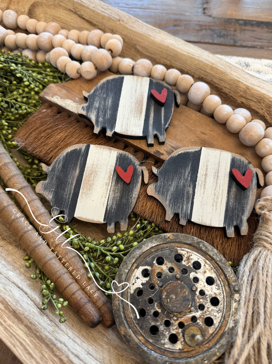 Rustic Pot Belly Pig Dough Bowl Fillers #449