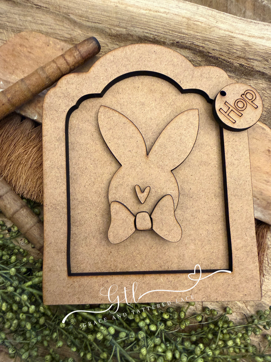 Bunny with Bow Tie and Vintage Frame #430