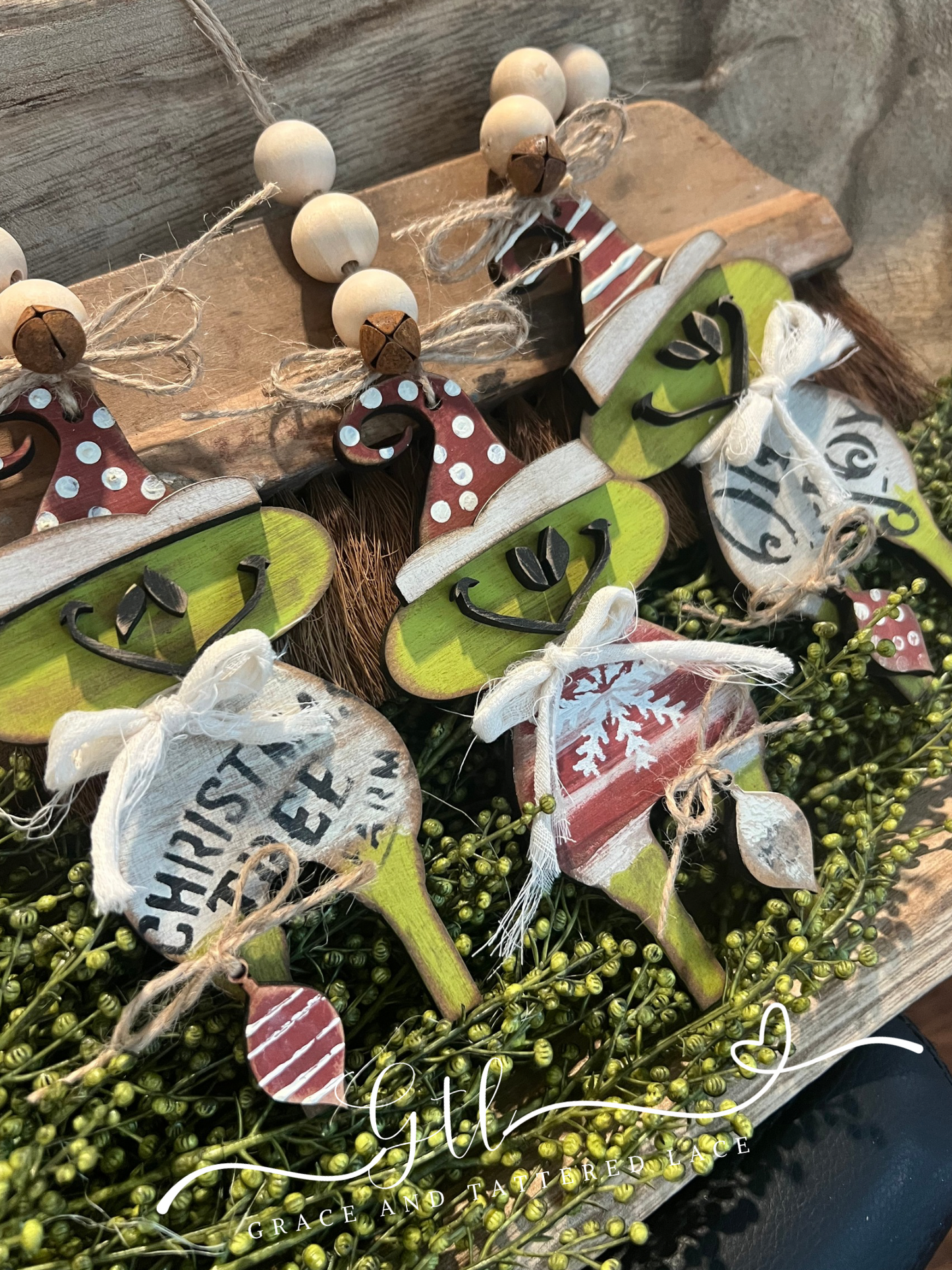 Wonky Holiday Character Ornament set (3 pieces ) #341