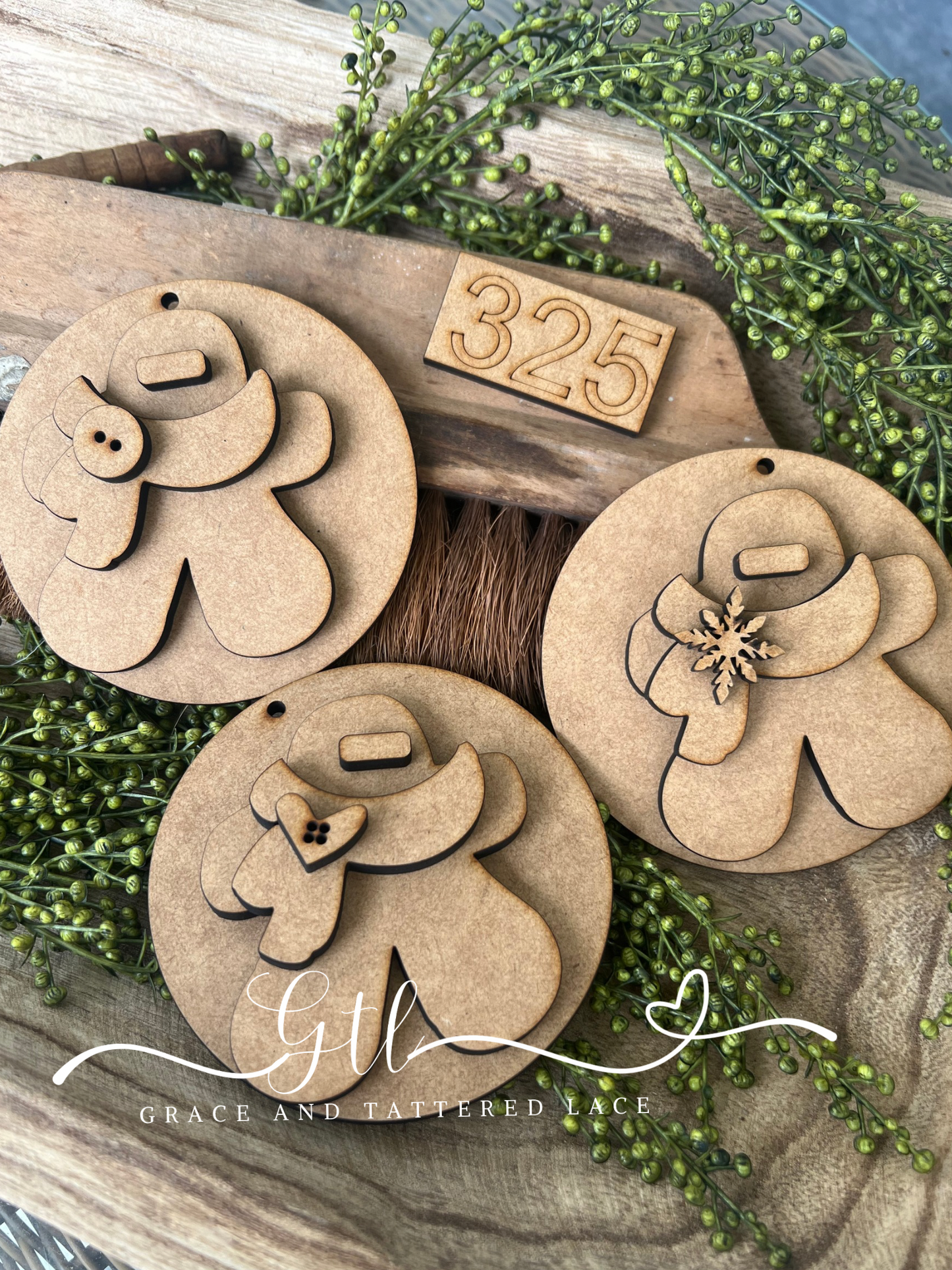 Gingie w/ Scarf Ornament Set (3 pieces) #325