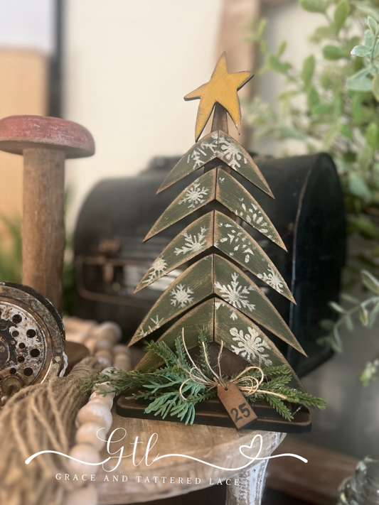 Wonky Rustic Christmas Tree With Stand #363