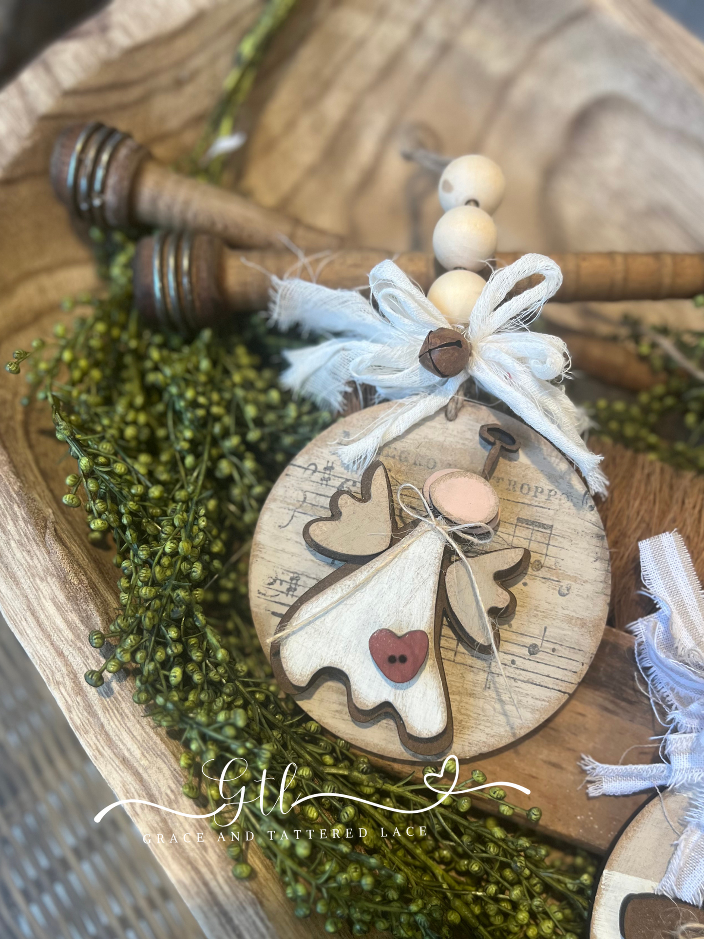 Rustic Angel Ornament Set (3 pc) #317