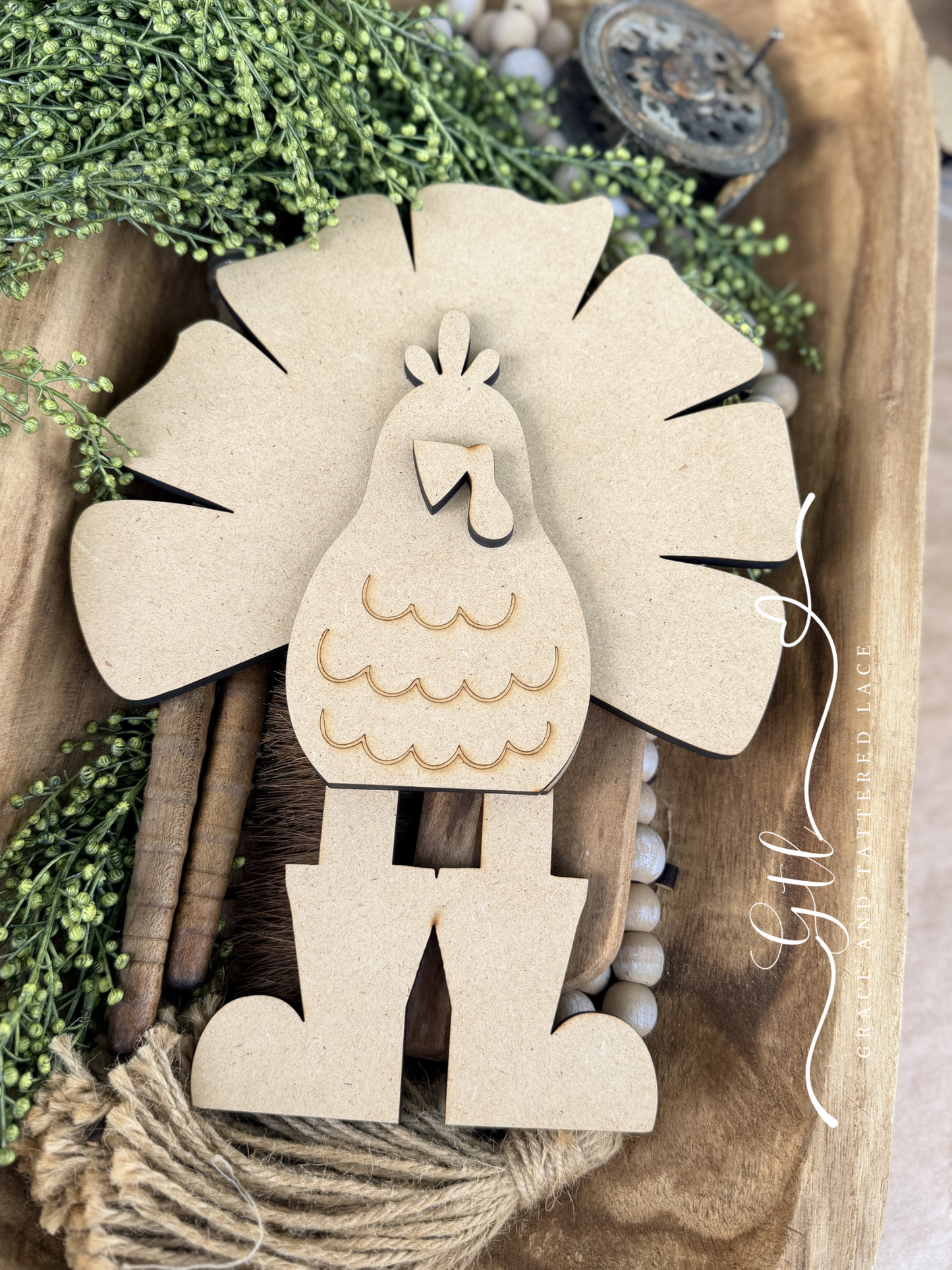 Wonky Whimsical Turkey with Boots 659