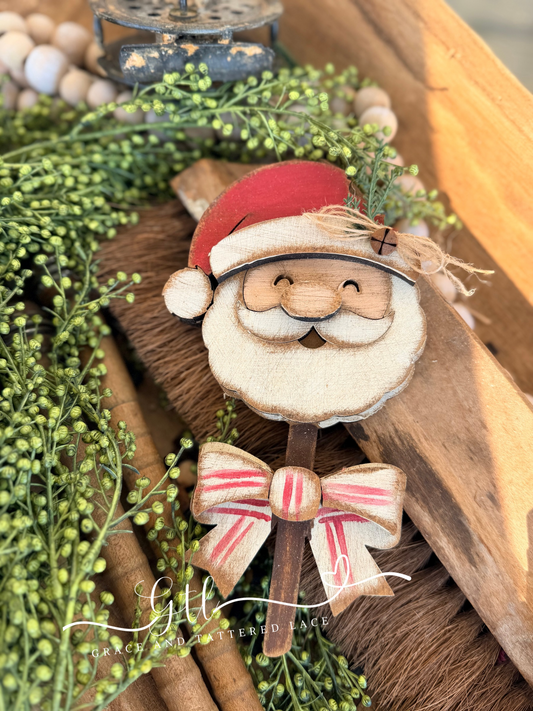 Wonky Santa Lollipop DIY wood kit Christmas craft